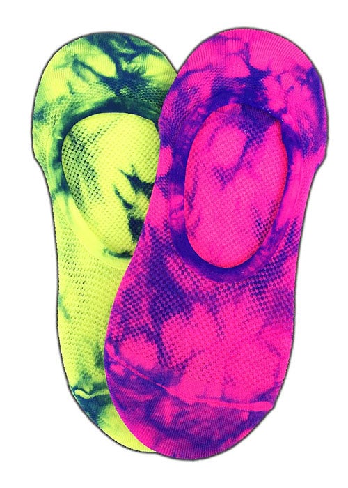 Silky Tie Dye Trainer Liners 2 Pair Pack image