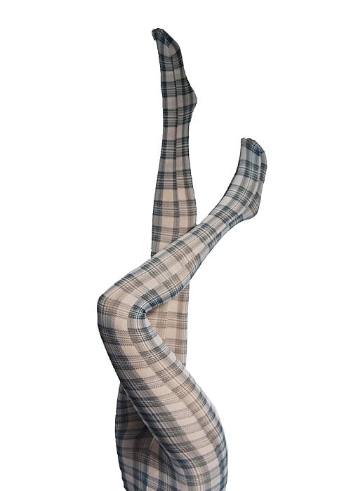 Silky Tattoo Tartan Tights SideZoom 4