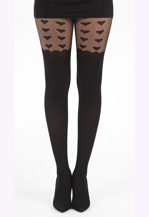 Tiffany Quinn Big Heart Sheer Scallop Suspender Tights image