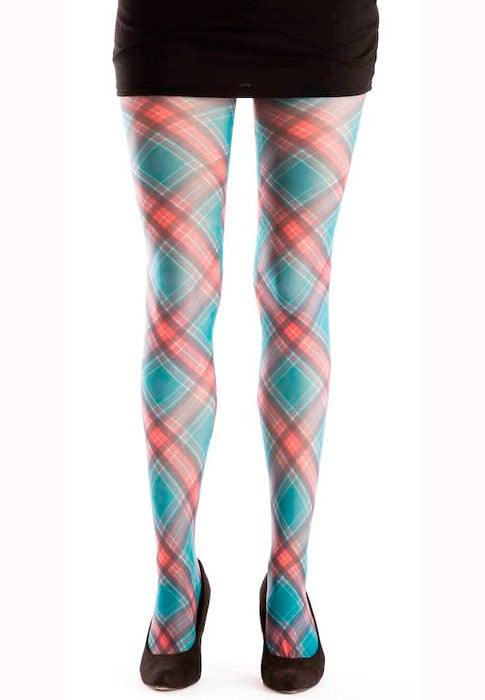 Tiffany Quinn Diagonal Tartan Tights SideZoom 2