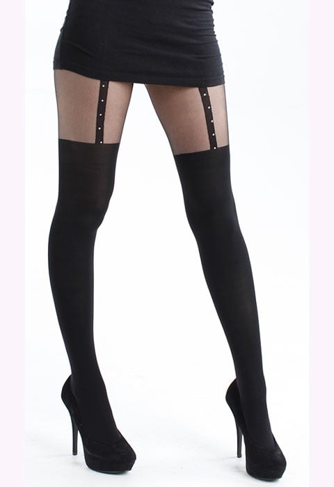 Tiffany Quinn Diamante Suspender Tights image