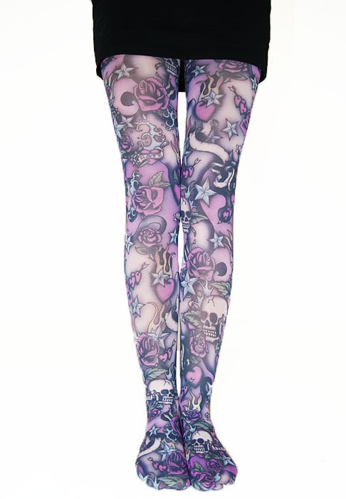 Tiffany Quinn Gothic Skull Tights image