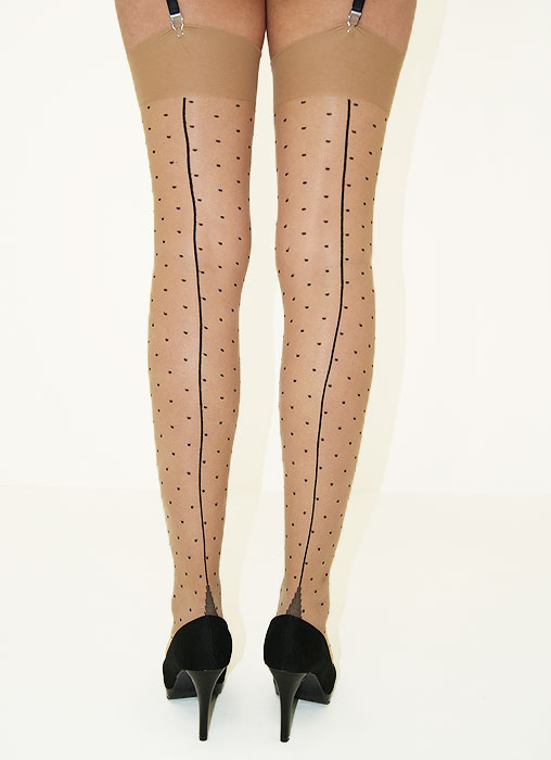 Tiffany Quinn Jive Dotty Seamed Stockings SideZoom 2