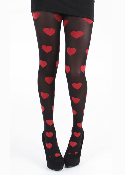 Tiffany Quinn Large Heart Opaque Tights