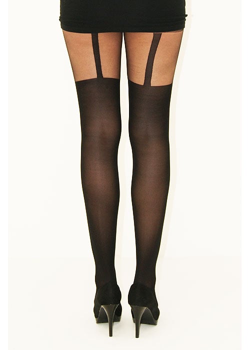 Tiffany Quinn Pearl Heart Suspender Tights SideZoom 3