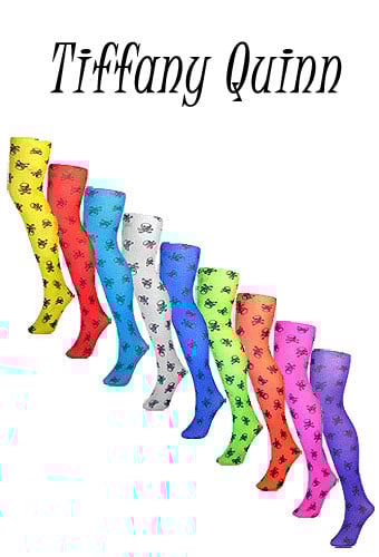 Tiffany Quinn Fluorescent Skulls Tights image