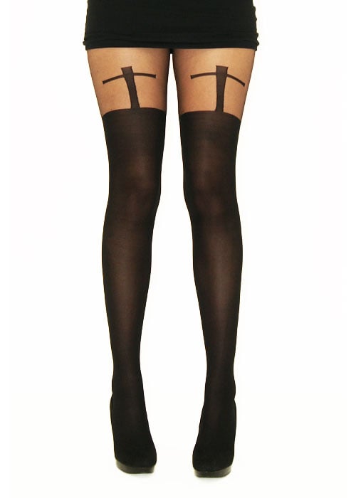 Tiffany Quinn T Cross Suspender Tights SideZoom 2