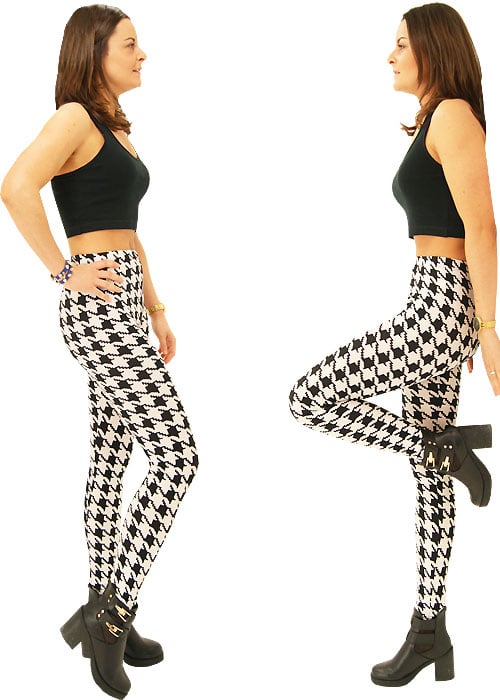 Tiffany Quinn Houndstooth Check Leggings SideZoom 2