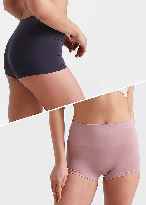 Ambra Seamless Smoothies Colourful Shortie 2 Pair Pack SideZoom 1