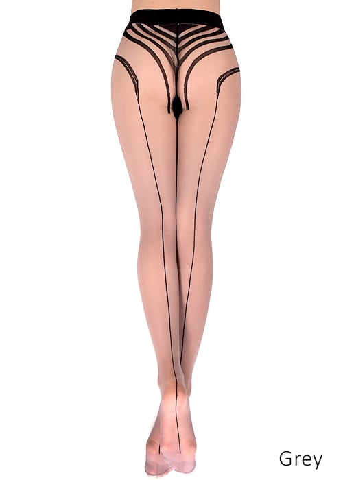 Ballerina Cora Striped Backseamed Tights SideZoom 4