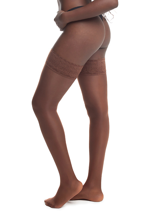 Brown Skin Essentials Luxury Hold Ups Dark Chocolate Brown SideZoom 2