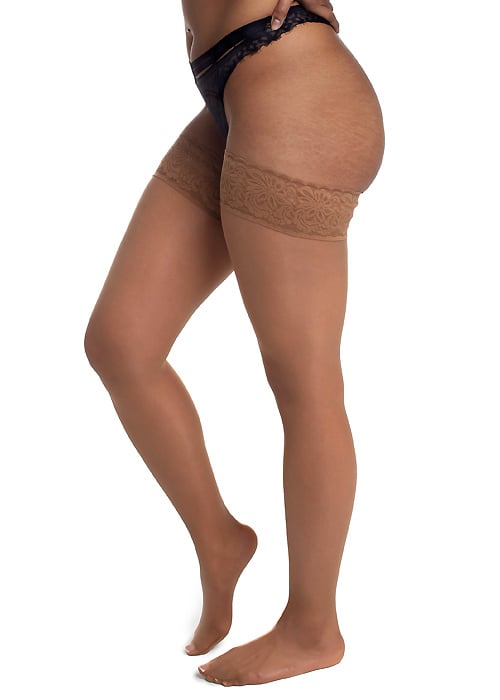 Brown Skin Essentials Luxury Hold Ups Honey Brown SideZoom 2