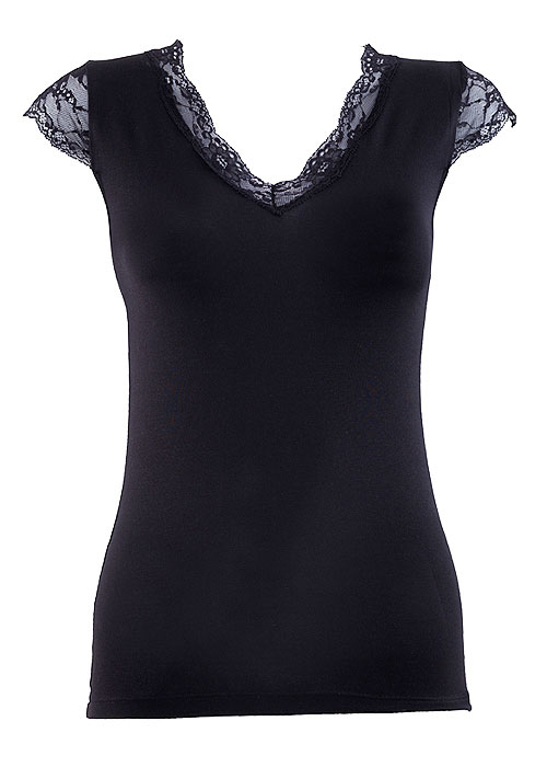 Blackspade Comfort Classic Lace V Neck Shirt BottomZoom 2