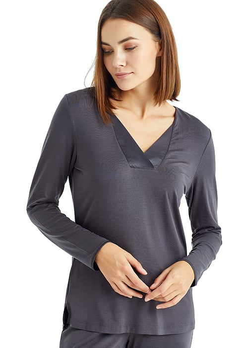 Blackspade Charcoal Powder V Neck Pyjama Set image