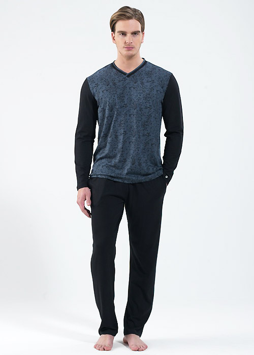 Blackspade Mens Leaf Figure Print Pyjama Set image