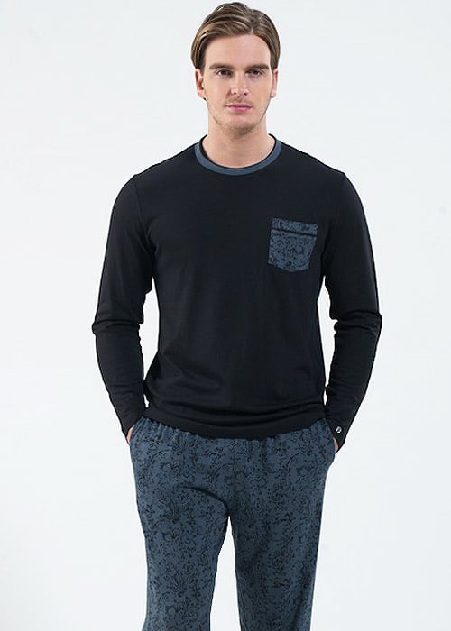 Blackspade Mens Leaf Print Pyjama Set image
