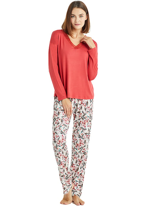 Blackspade Mineral Red Long Pyjama Set