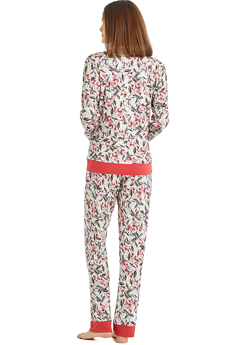 Blackspade Mineral Red Patterned Long Pyjama Set SideZoom 3