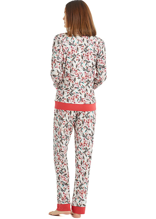 Blackspade Mineral Red Patterned Long Pyjama Set SideZoom 3