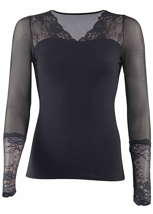 Blackspade Tulle Lace Long Sleeve T Shirt image