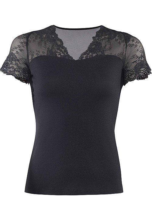 Blackspade Tulle Lace Short Sleeve T Shirt image