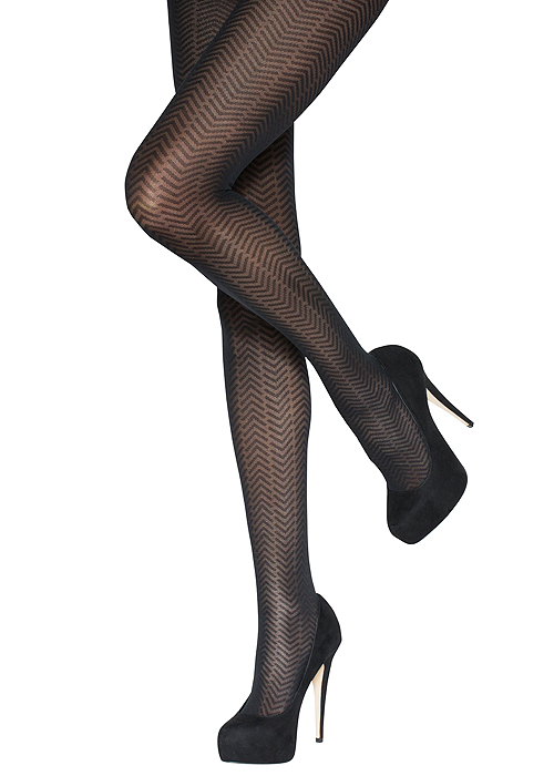 Charnos Tulle Chevron Tights SideZoom 3