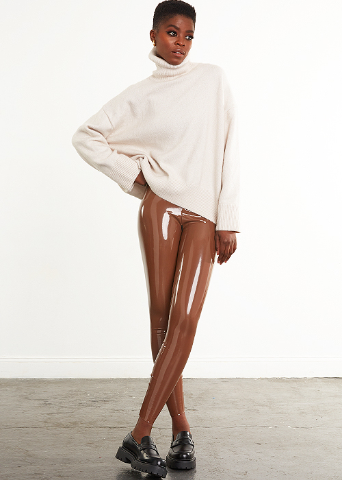 Commando Perfect Cinnamon Control Faux Patent Leather Leggings