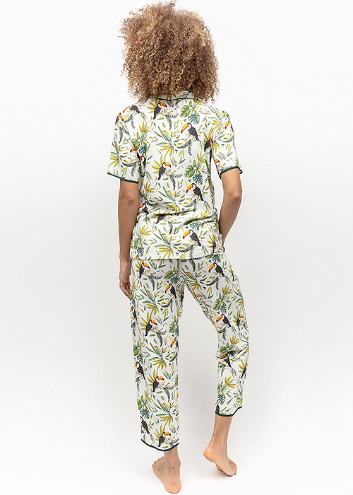Cyberjammies Gabrielle Toucan Printed Jersey Cropped Pyjama Set SideZoom 4