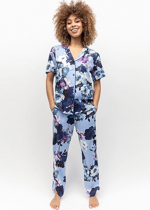 Cyberjammies Madeline Floral Print Pyjama Set SideZoom 2