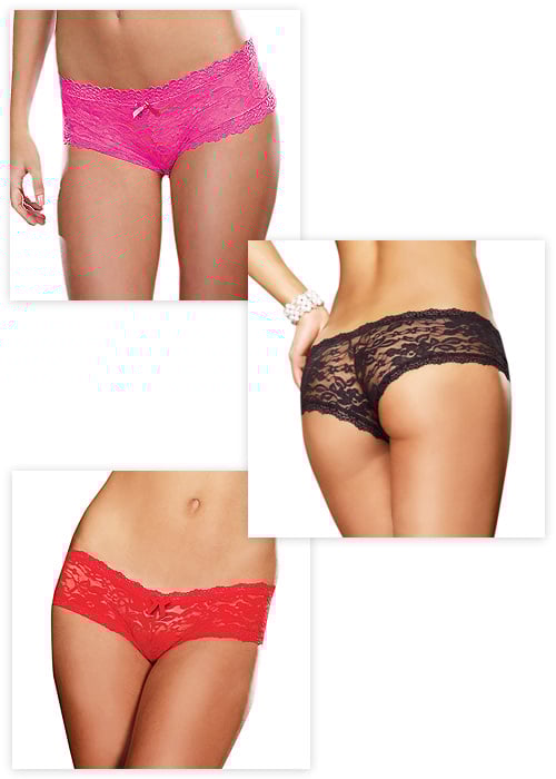 Dreamgirl Lace Cheeky Hipster Brief image