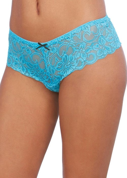 Dreamgirl Lace Open Crotch Hipster Brief With Satin Bow Details image