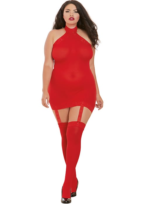 Dreamgirl Sheer Garter Dress Queen Size image