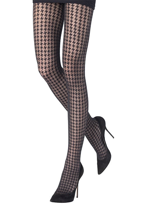 Patterned pantyhose, small fishnet, lace, plus size