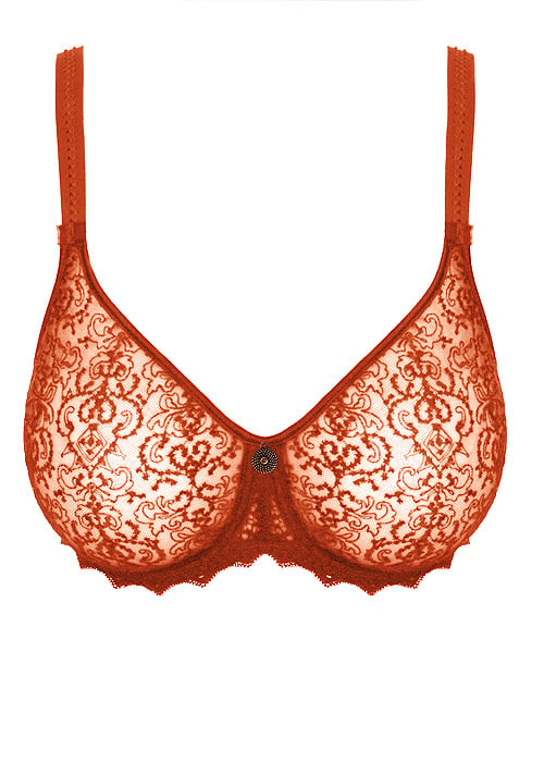 Empreinte Cassiopee Tangerine Lace Underwired Seamless Bra SideZoom 4