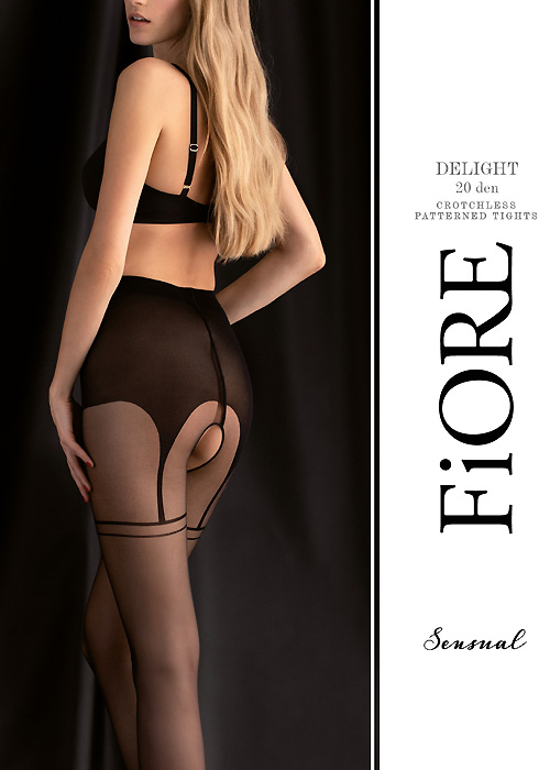 Fiore Delight 20 Crotchless Tights BottomZoom 3