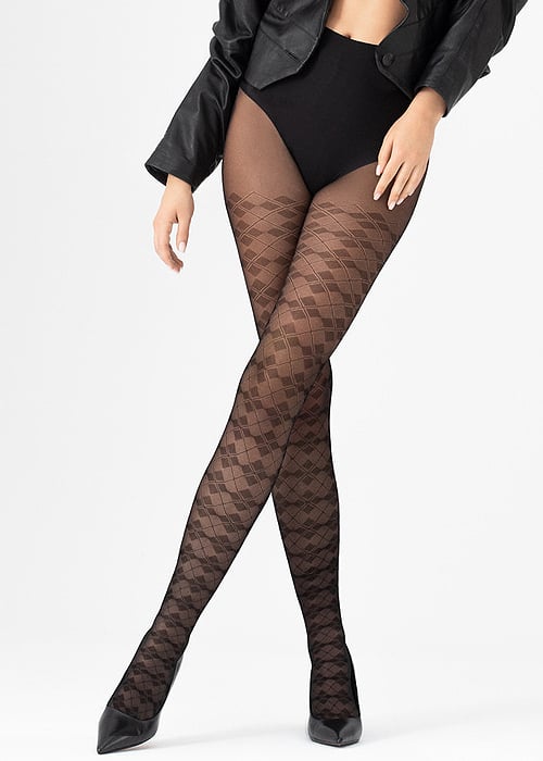 Fiore Oxford 20 Patterned Tights SideZoom 2