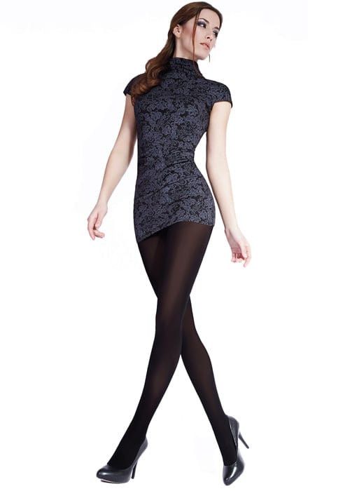 Giulia Blues 100 Opaque Tights SideZoom 2