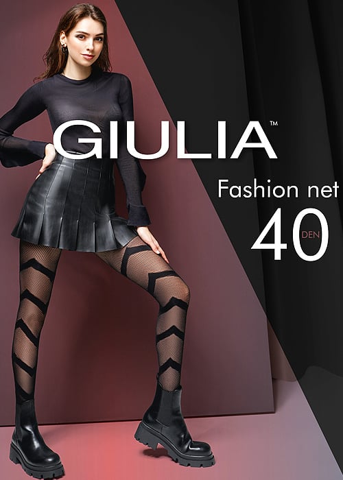 Giulia Fashion Net Chevron Tights