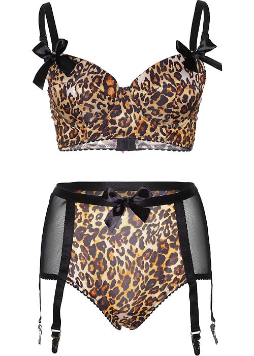 Leg Avenue 2 Piece Animal Print Bra And Matching 6 Hook Garter SideZoom 3