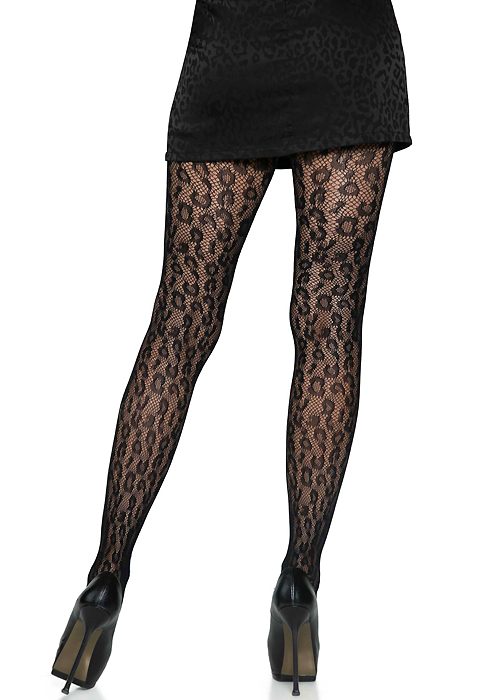 Leg Avenue Leopard Fishnet Tights SideZoom 2