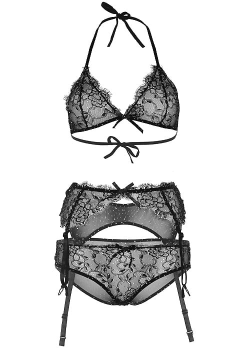 Leg Avenue Rhinestone Bra And Panty Lingerie Set