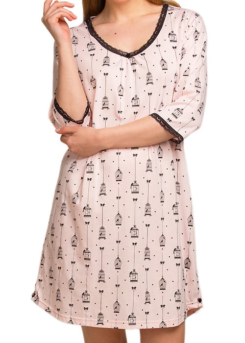 La Marquise Love Birds Cage Print Nightdress image