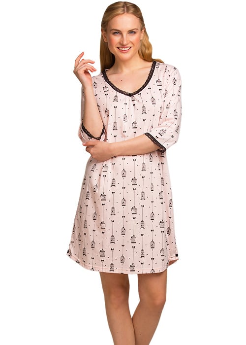 La Marquise Love Birds Cage Print Nightdress image