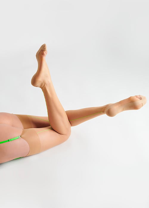 Maison Close 15 Nylon Stockings Nude With Green Seam image