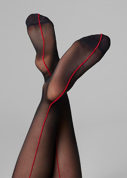 Maison Close Backseamed Stockings With Red Seam image