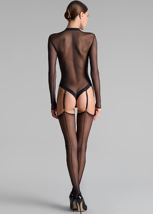 Maison Close Cut and Curled Back and Front Seamed Stockings image