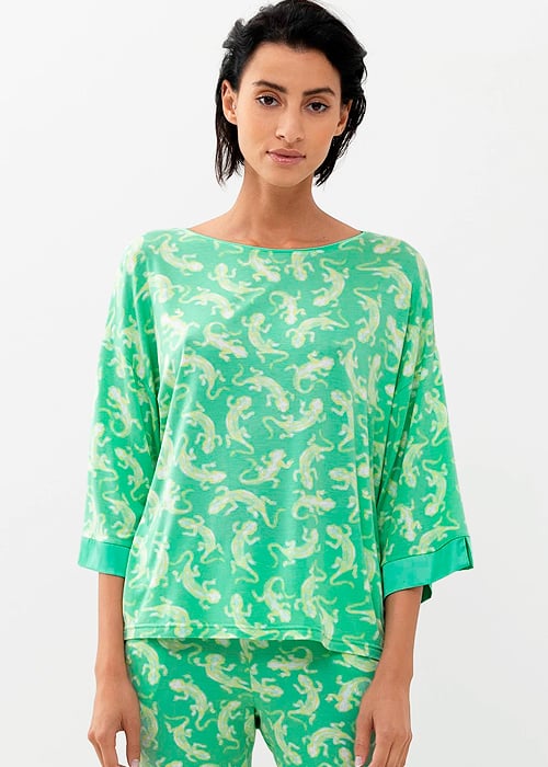 Mey Tilly Mojito Print Round Neck Top