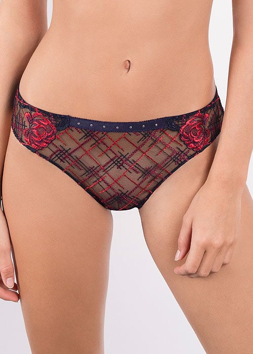 Maison Lejaby Check And Roses Tanga Brief