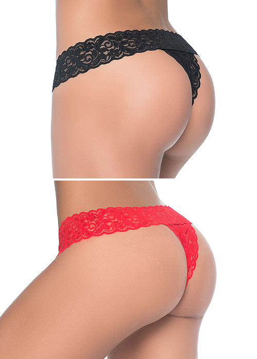 Mapale Small Details Peekaboo Crotchless Lace Thong Zoom 3