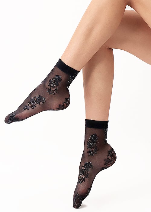 Oroblu Allure Silver Lace Socks image